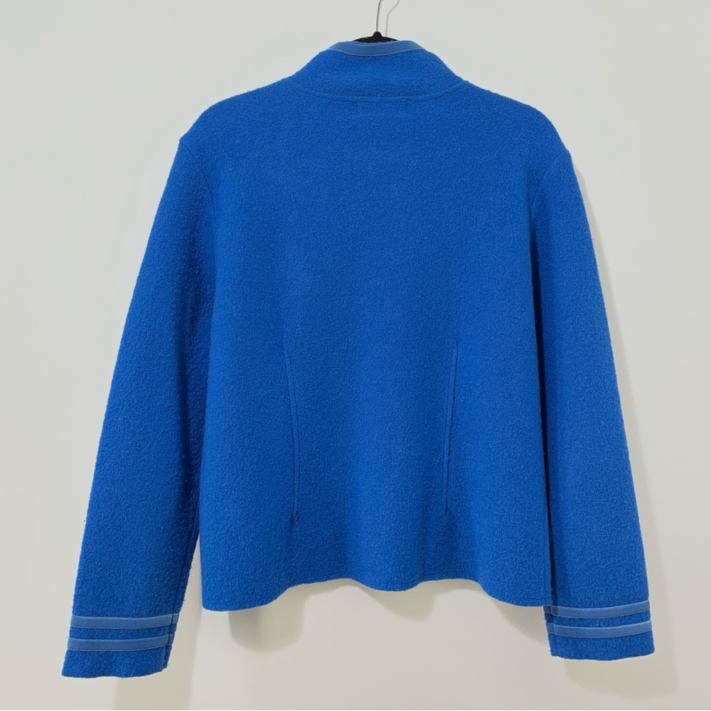 Mercer & Madison Boiled Wool Cobalt Blue Cardigan Sweater Zipped Jacket [sz L] - Picture 8 of 10